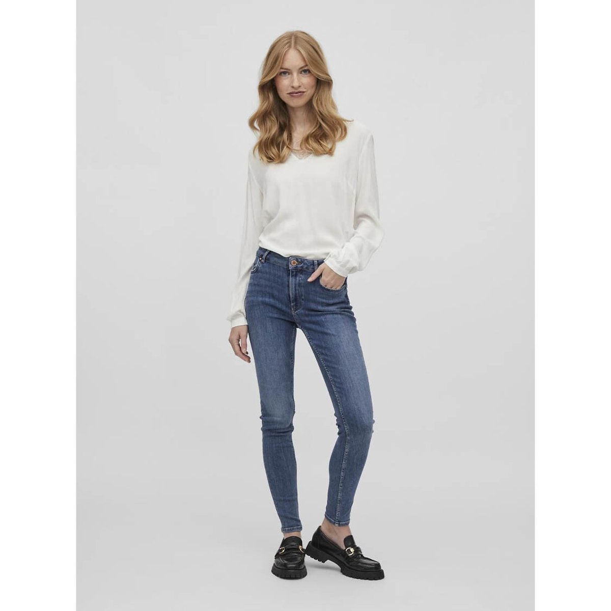 Jean skinny, taille standard medium blue, VILA