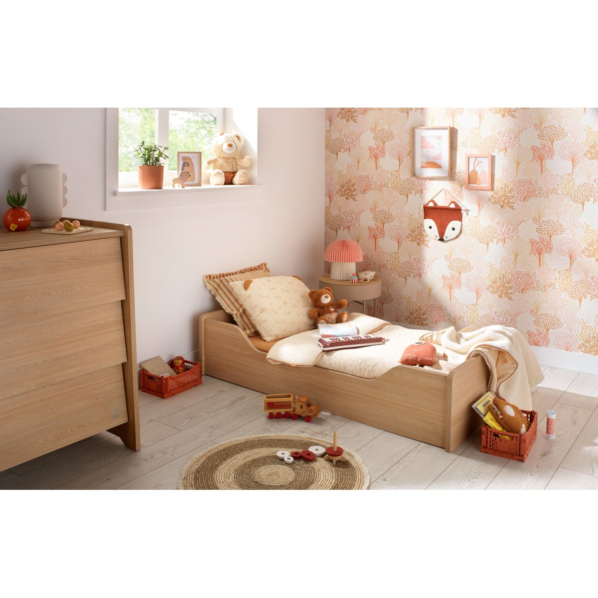Lit évolutif - Little Big Bed en bois décor chêne miel marron, SAUTHON