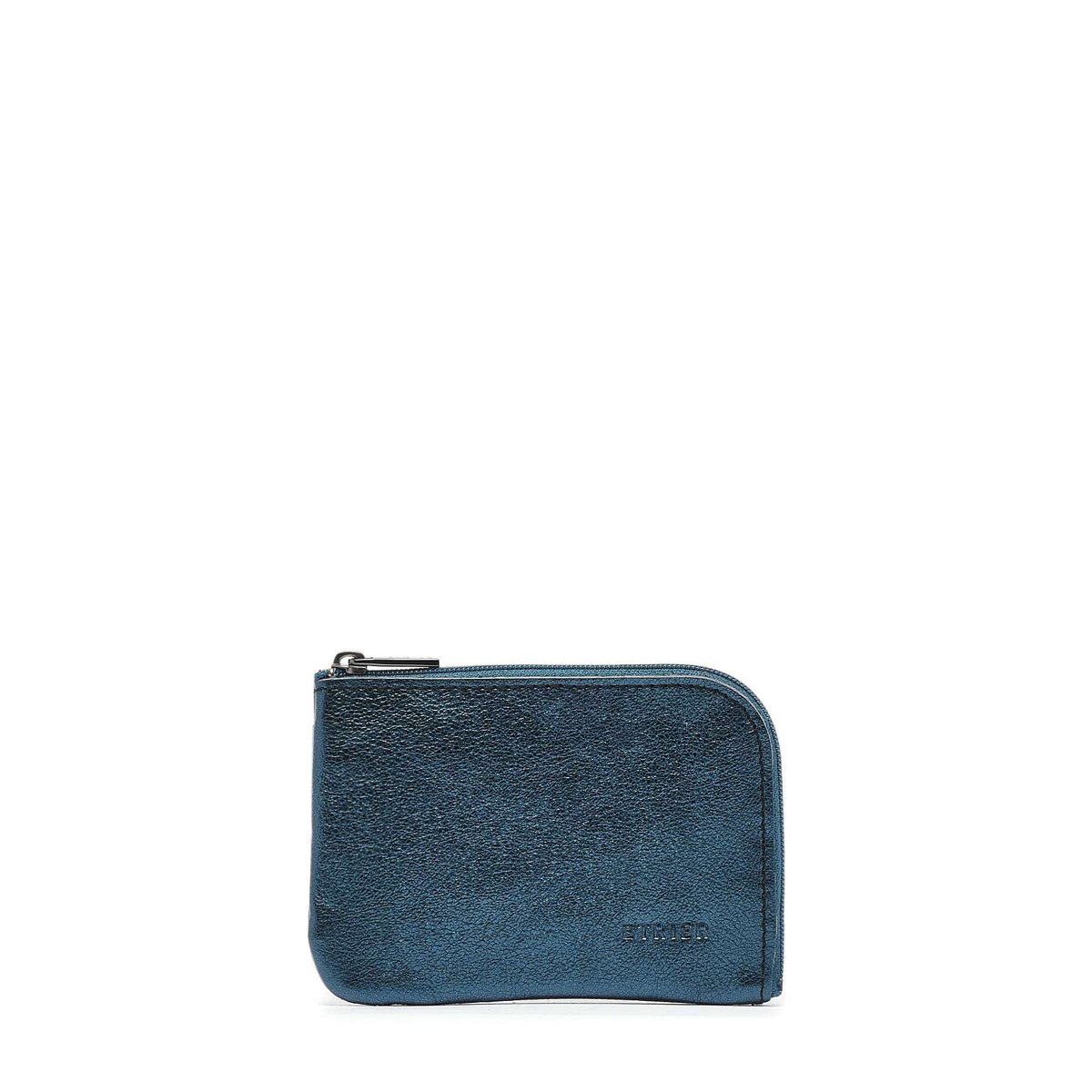 Porte-monnaie Etincelle Irisée cuir petrole, ETRIER