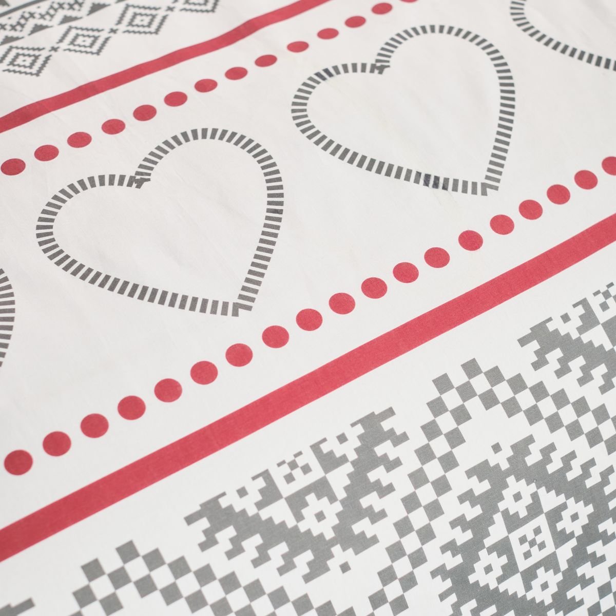 Parure de lit imprimé Graphique coton FLANELLE blanc, TODAY
