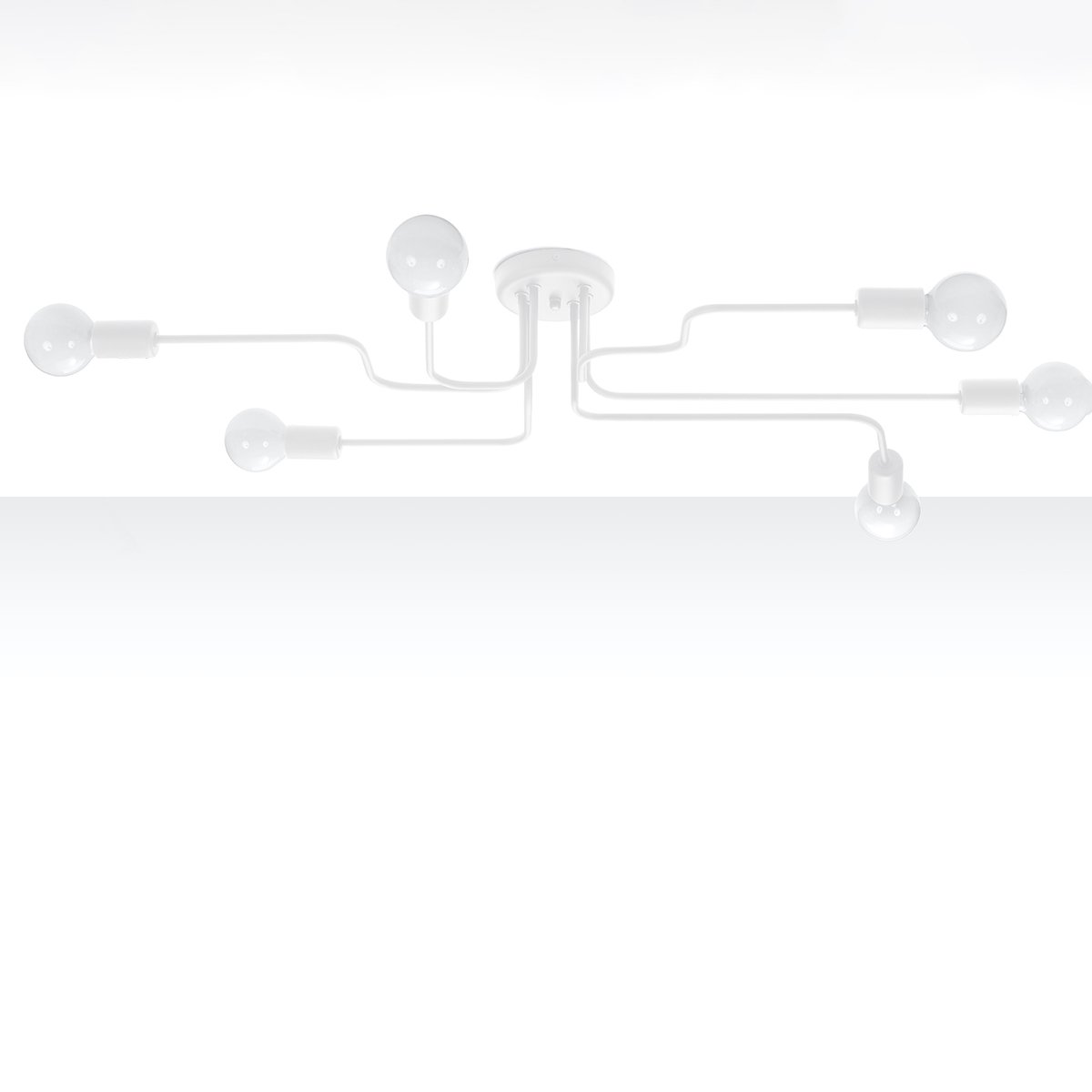 Lustre Acier Blanc E27 6 Vector blanc, EDEN