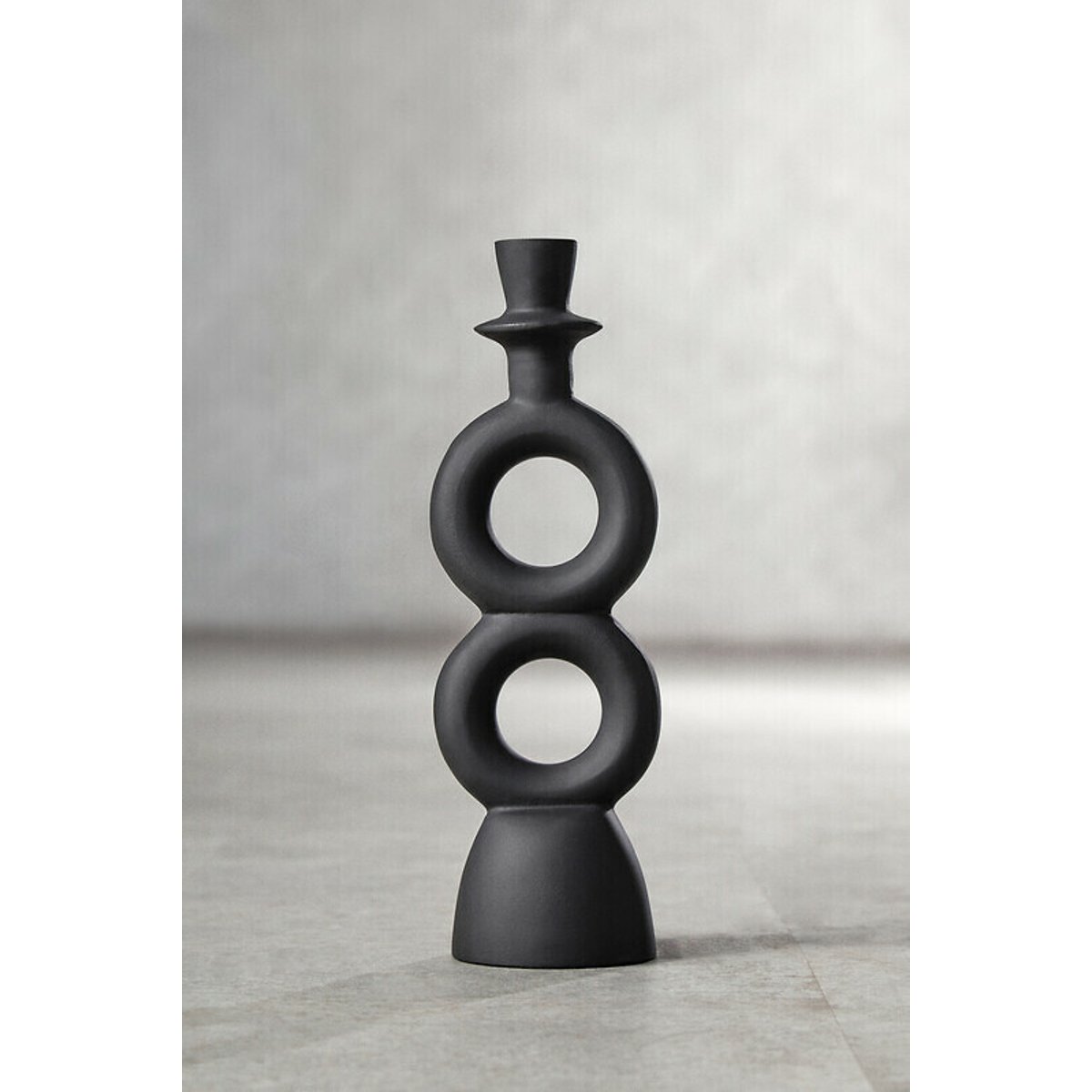 Large Abstract Candle Holder in Black black, FIFTY FIVE SOUTH