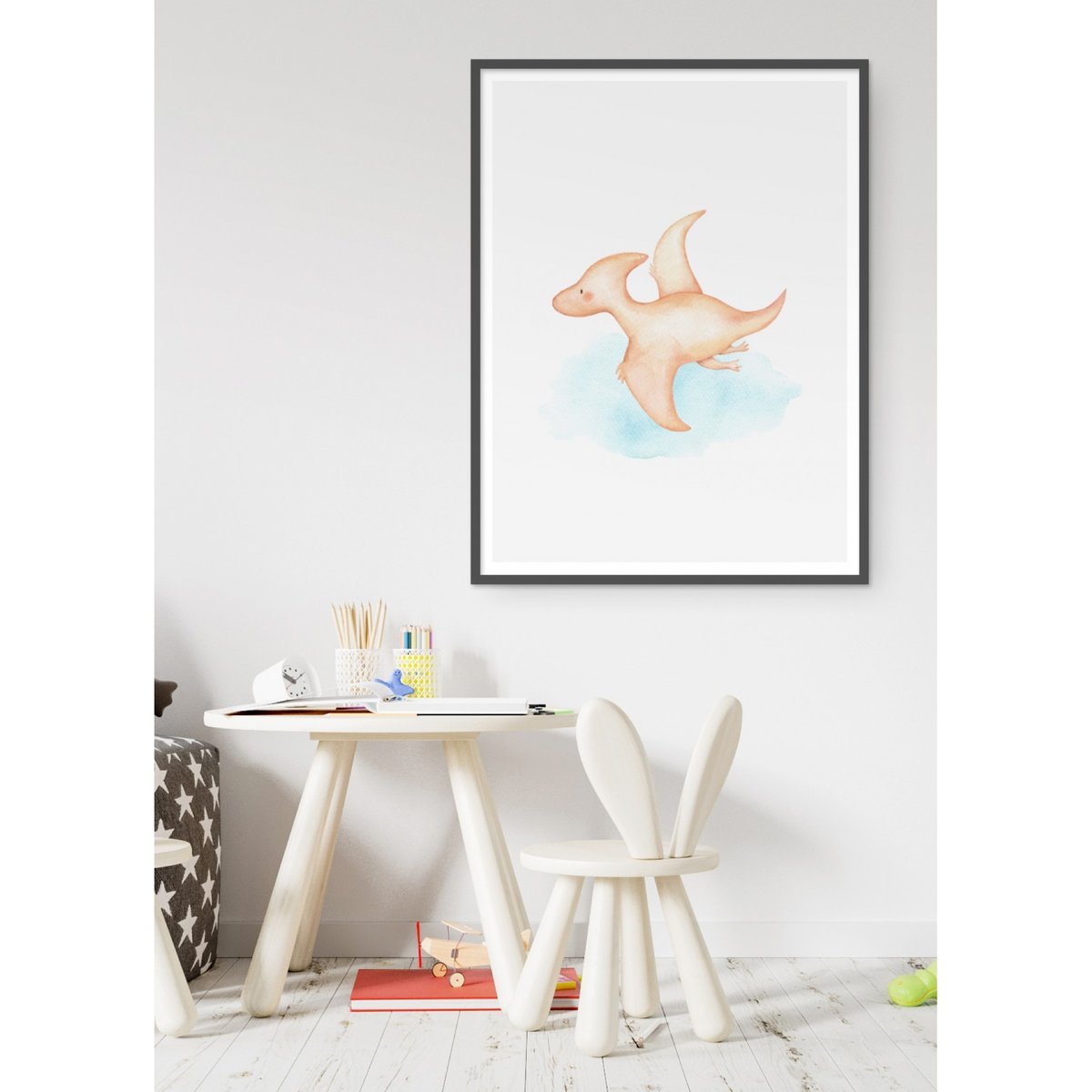 Affiche Enfant Ptéranodon blanc, L'AFFICHERIE