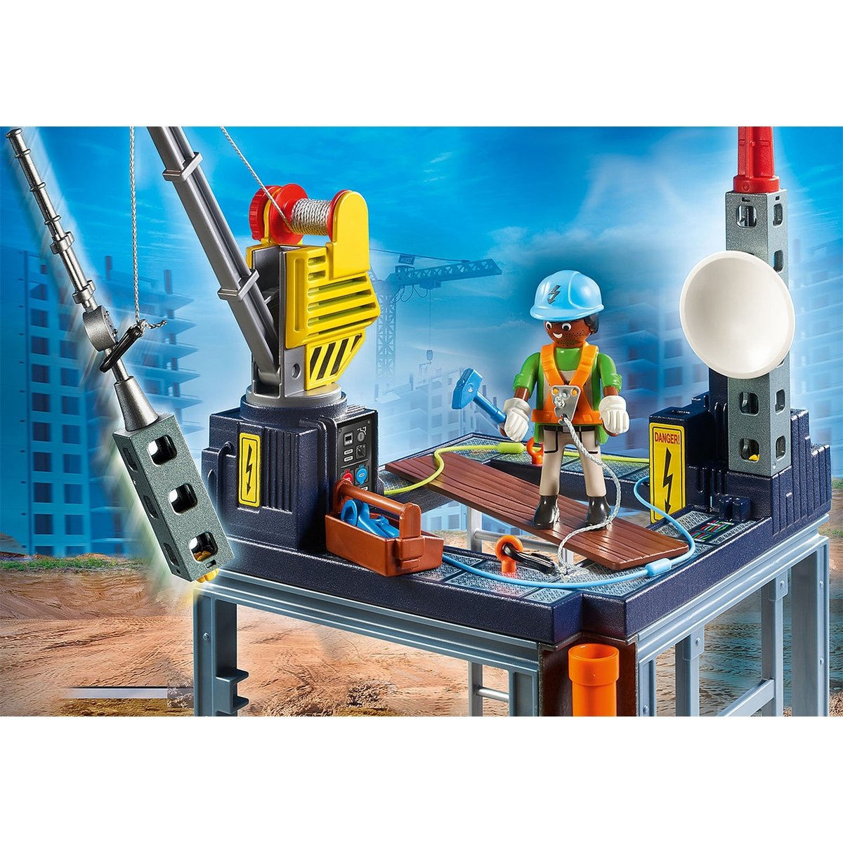 Starter Pack Plateforme de construction rouge, PLAYMOBIL