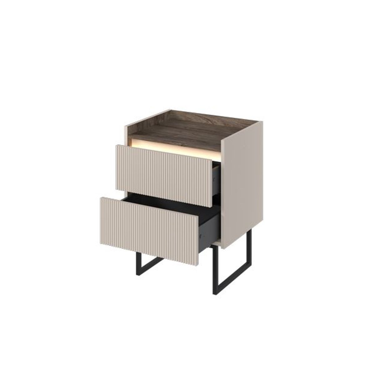Table de chevet Panneaux de particules, LOUNA beige, BOBOCHIC
