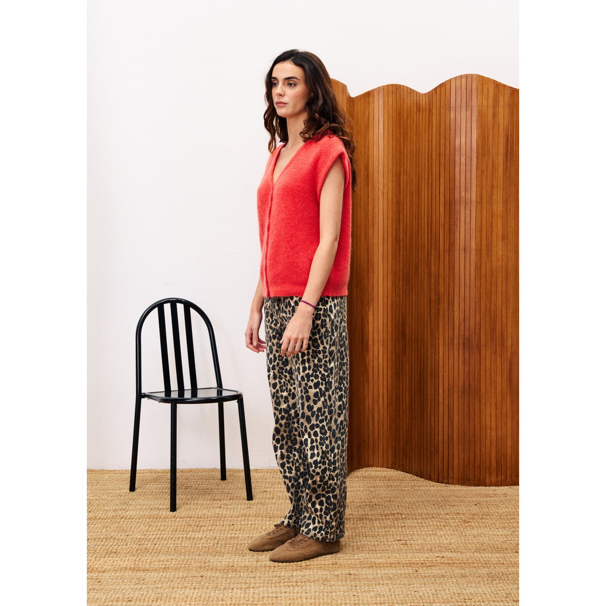 Cardigan en mohair KUKICHA rouge, FRNCH