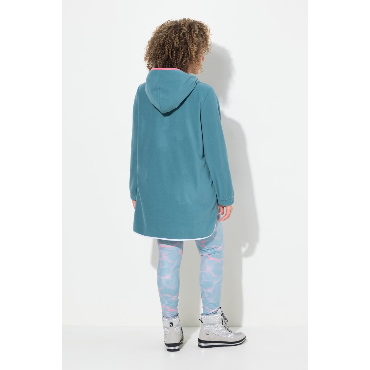 Sweat-shirt en polaire, manches longues vert glacier, ULLA POPKEN