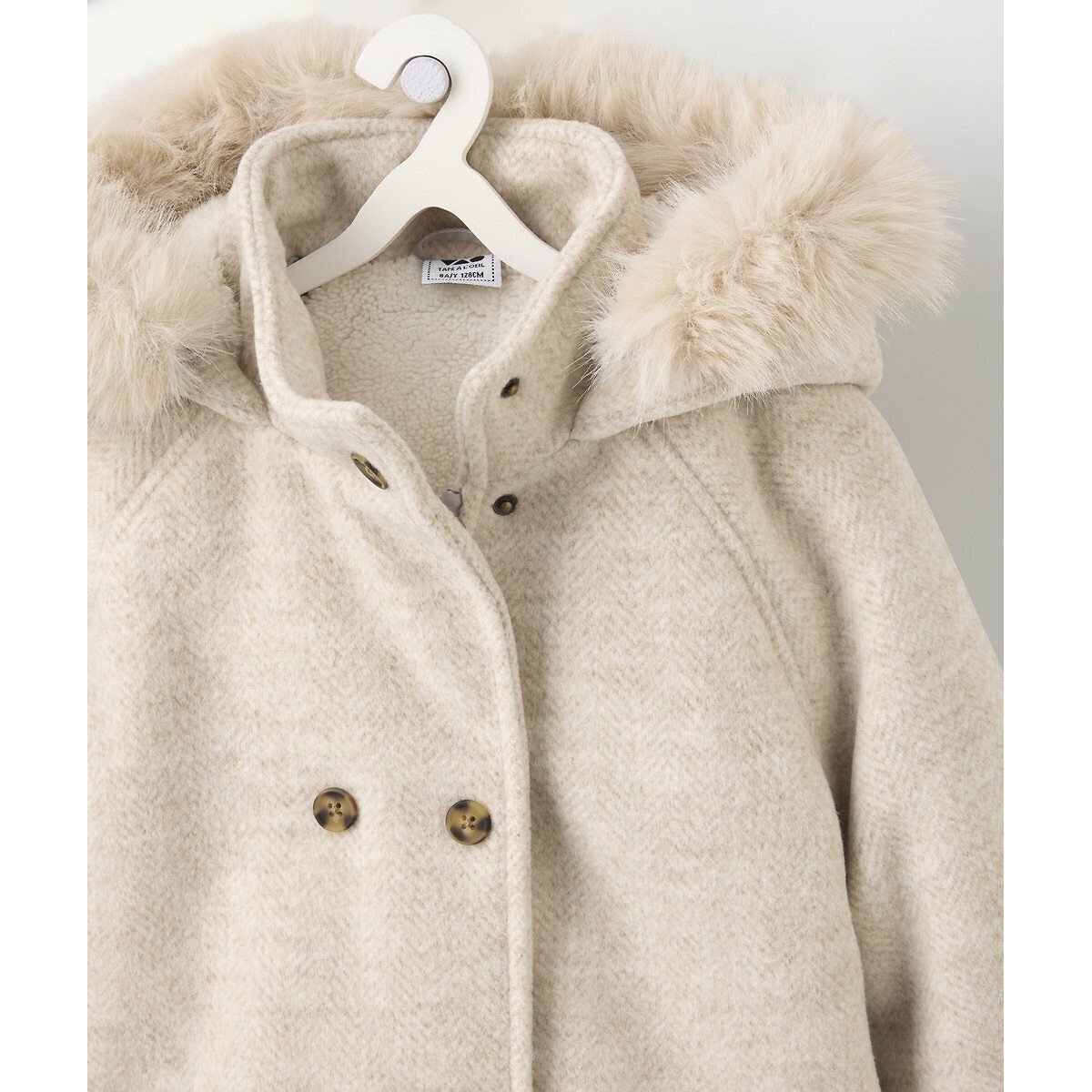Caban avec capuche beige, TAPE A L'OEIL