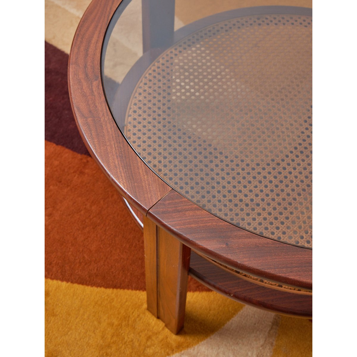 Table basse scandinave en bois foncé Donna N°736 - Bon état bois foncé, DEBONGOUT