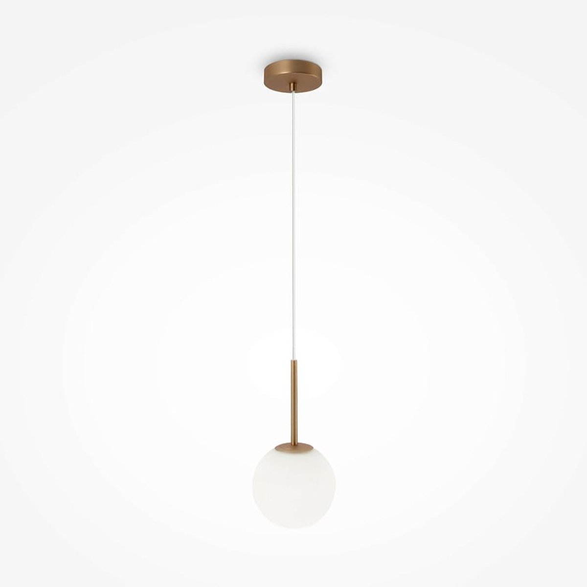 Suspension globe dorée - verre dépoli 15 cm DELTONA doré, PIER IMPORT