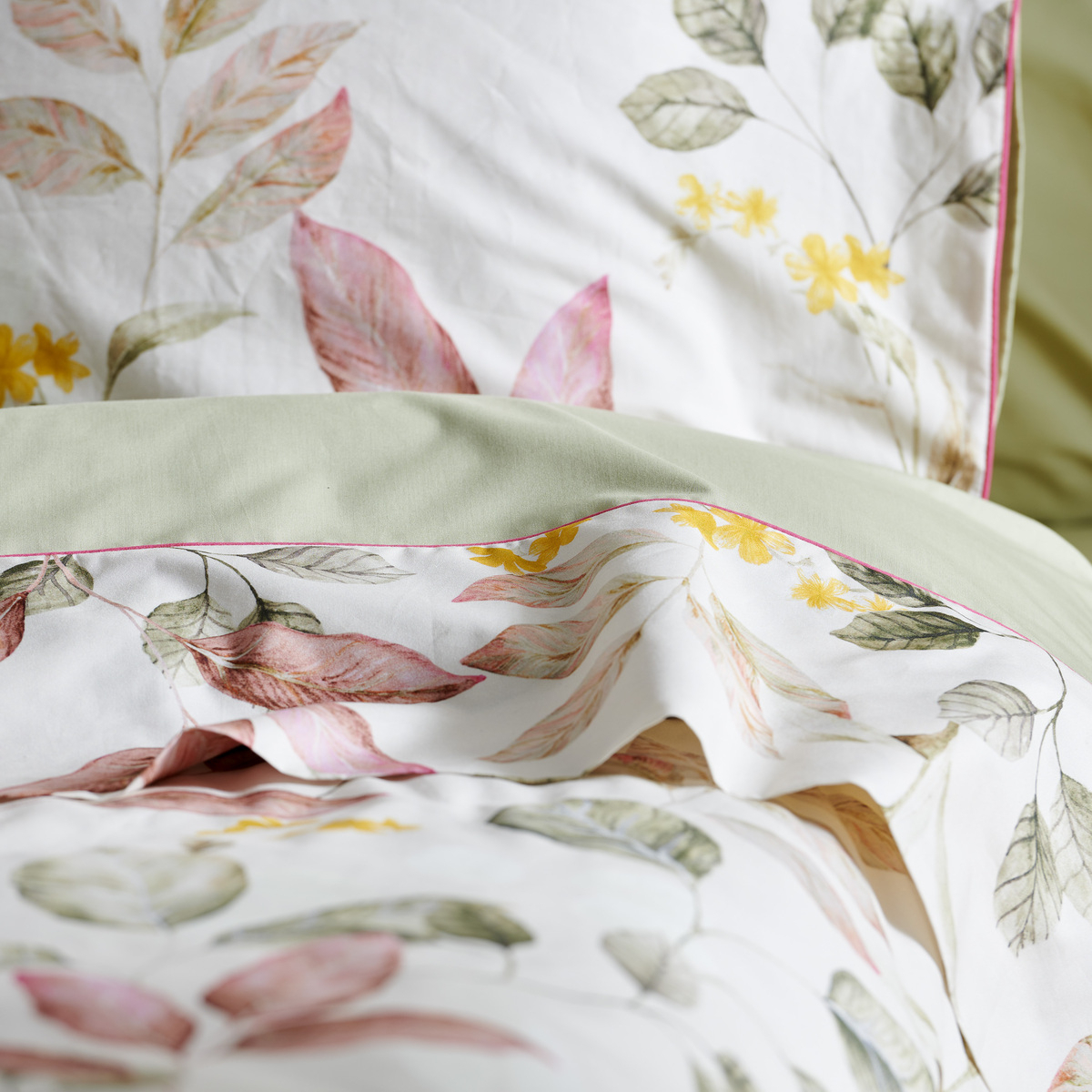 Drap Plat Percale De Coton - MARIA vert, TRADITION DES VOSGES