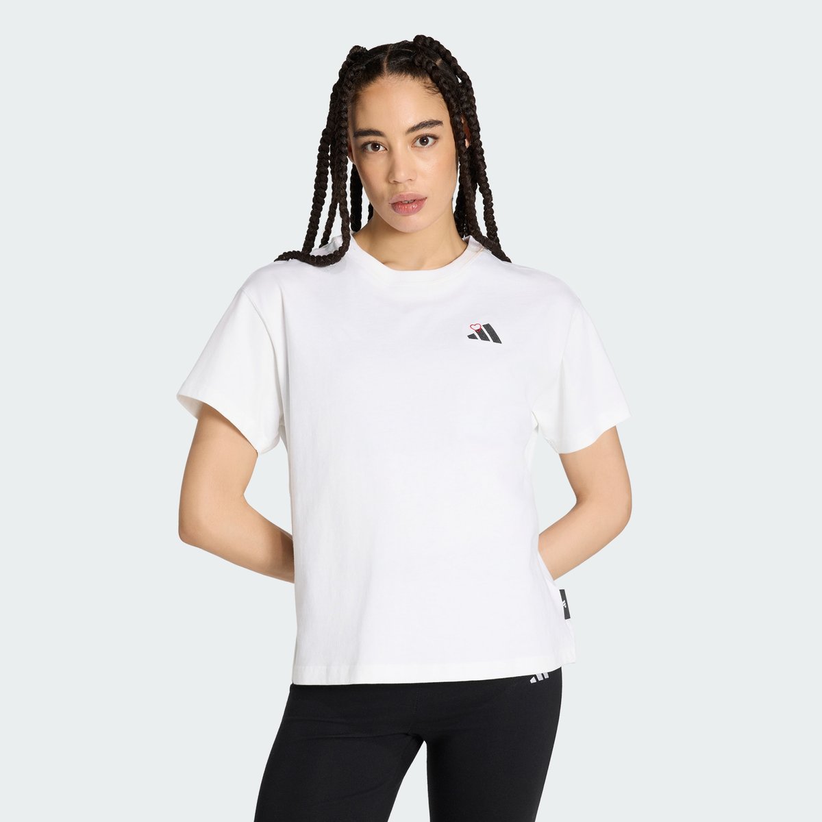 T-shirt manches courtes imprimé cœur white, ADIDAS SPORTSWEAR