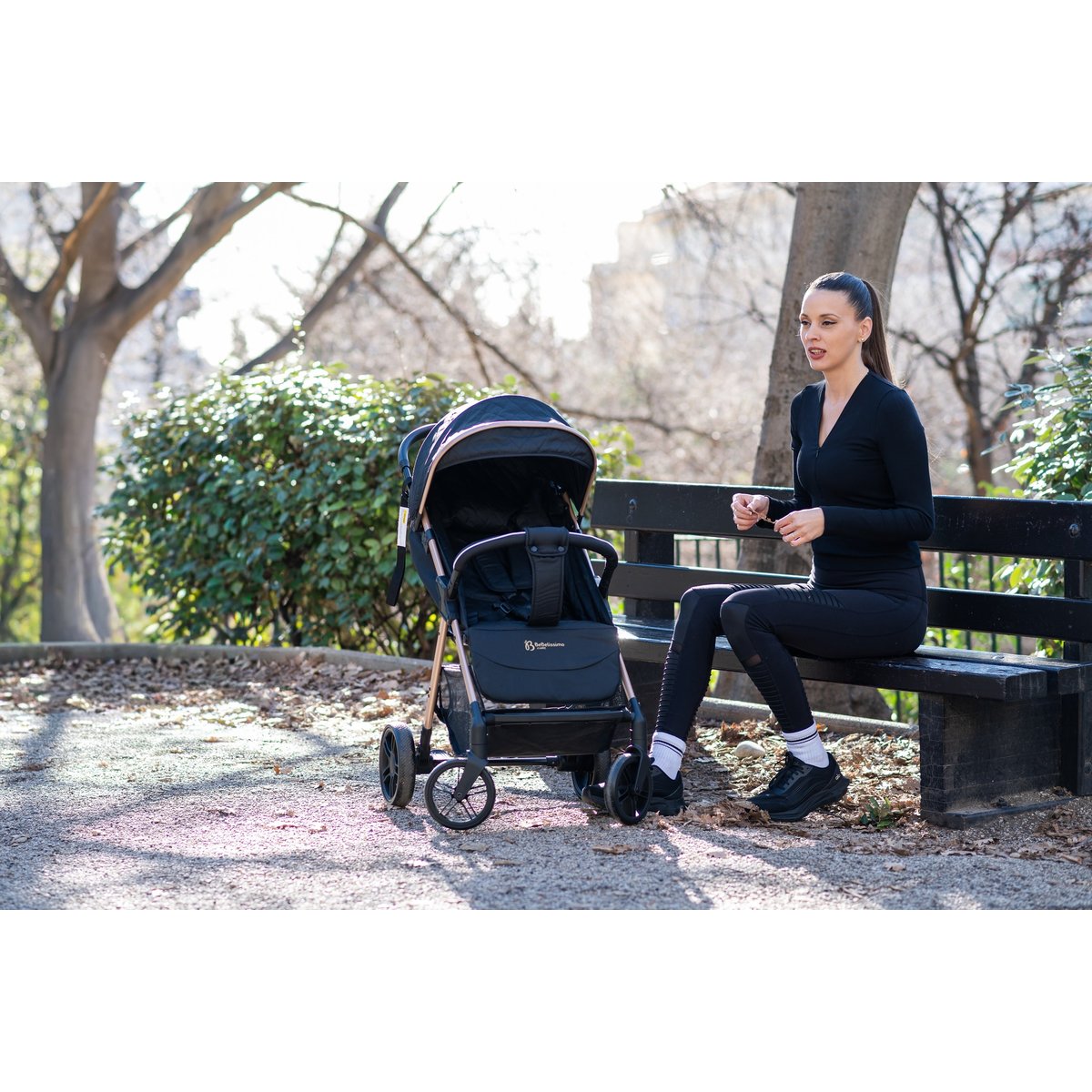 Poussette Bébé Canne Ultra Compacte – Légère – Pliage à Une Main – Noix - beige couleur unique, BEBELISSIMO J'AIME