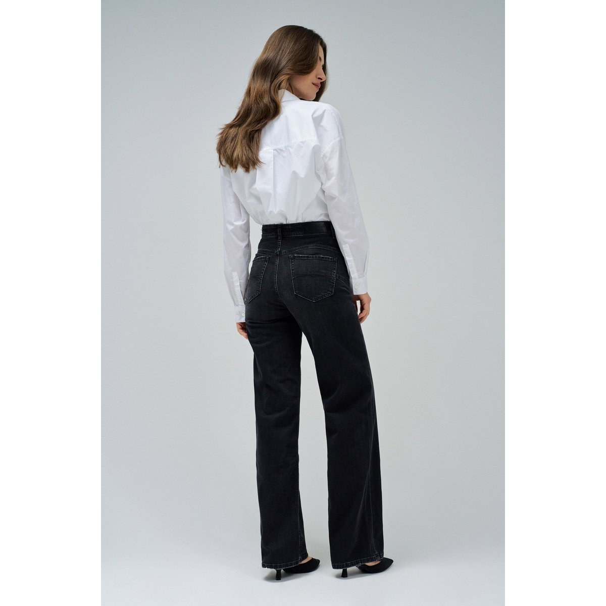 JEAN FAITH PUSH IN WIDE noir, SALSA JEANS