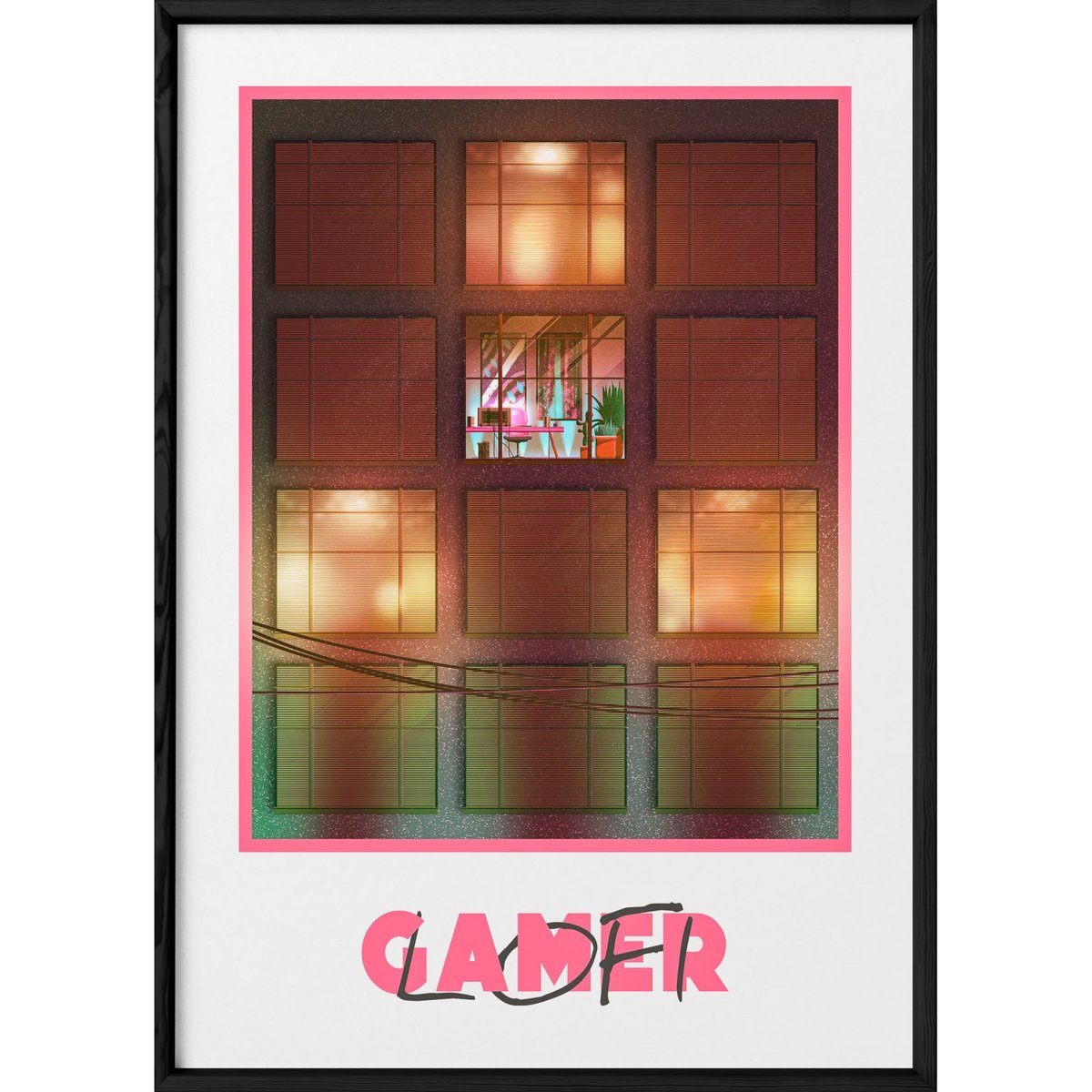 Poster Lofi Gamer blanc, L'AFFICHERIE
