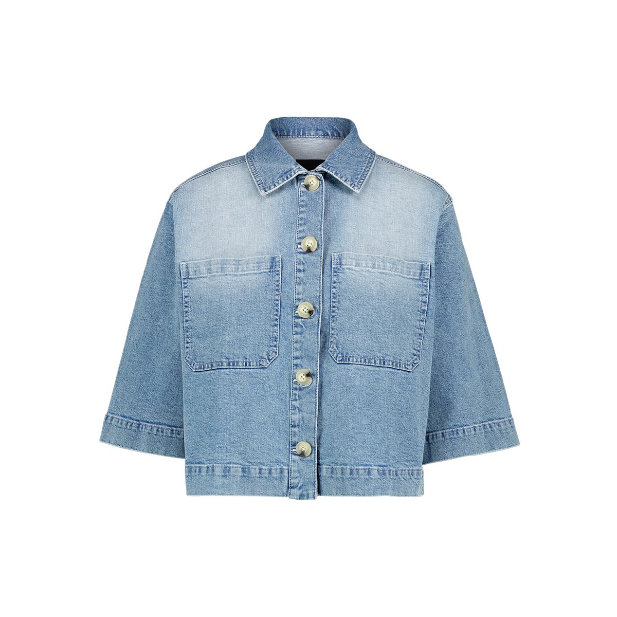 Veste blazer d'aspect denim light blue denim, ZERO