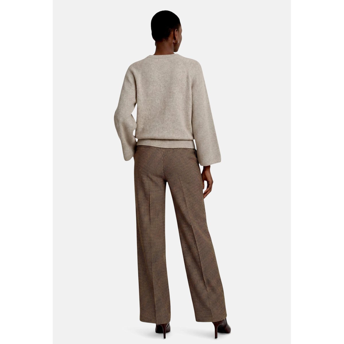 Pantalon à carreaux à nervures beige/brown, ZERO