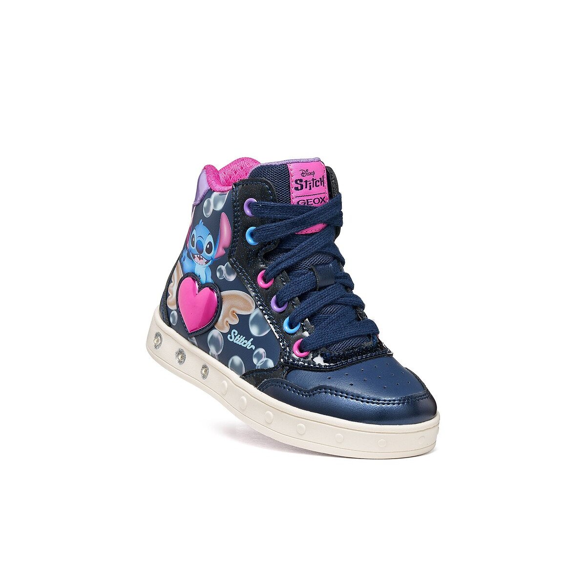 Knöchelhohe Sneaker, mit LEDs, SKYLIN x LILO & STITCH marine, GEOX