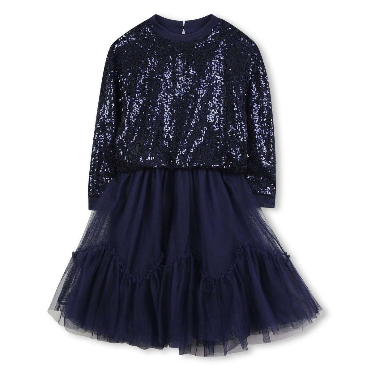 Robe bi-matière indigo blue, BILLIEBLUSH