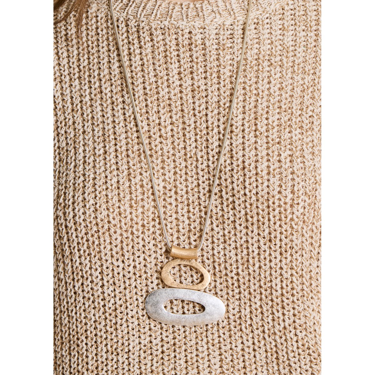 Collier sautoir doré et argenté light gold/silver, LA FEE MARABOUTEE