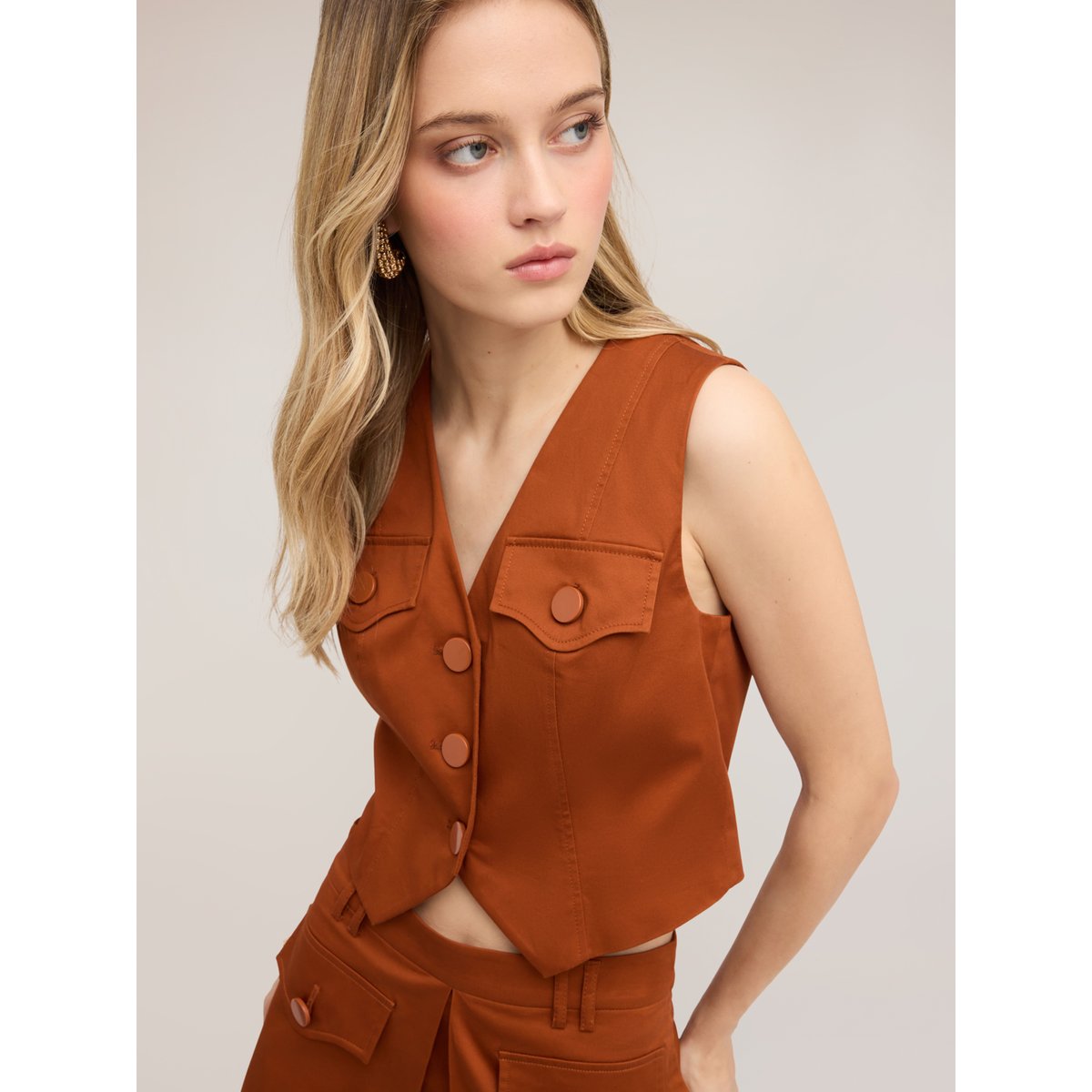 Gilet court orange soleil, MOTIVI