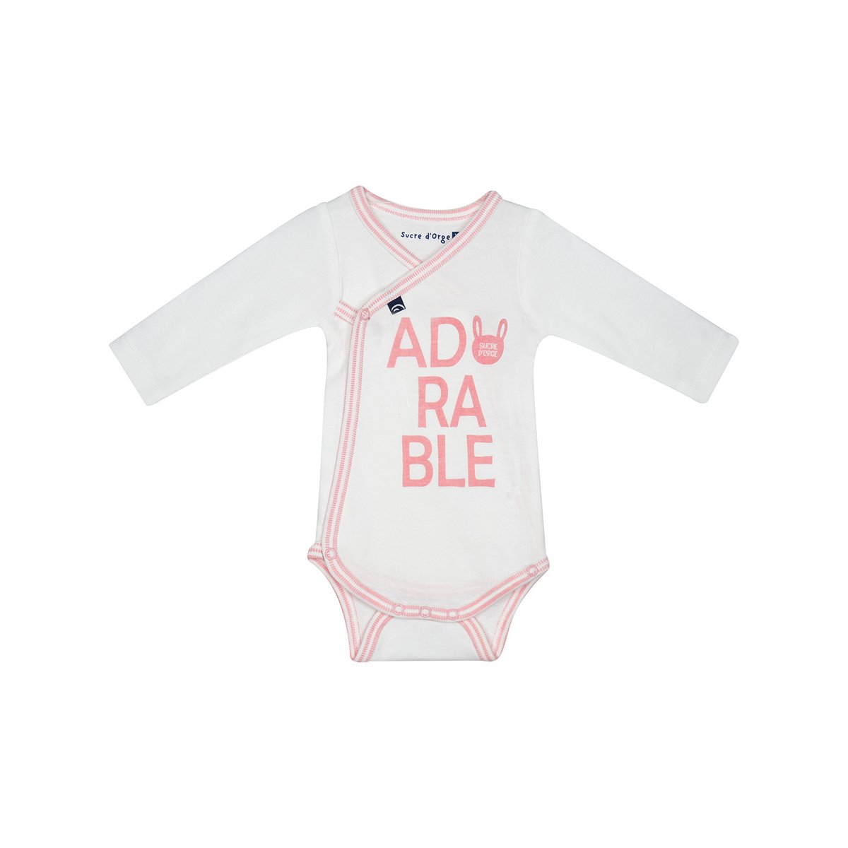 Lot de 2 bodies joline manches longues naissance rose, SUCRE D'ORGE