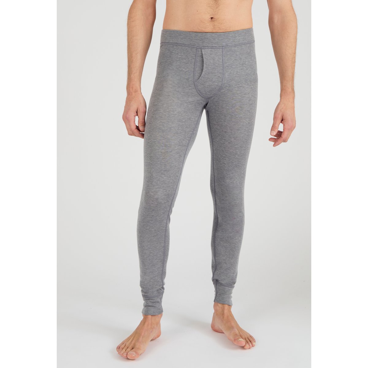 Caleçon long ouvert Thermolactyl Sensitive gris chiné foncé, DAMART