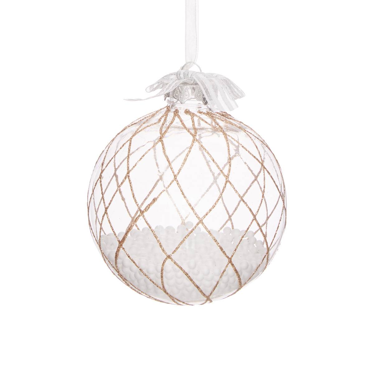 Boule intérieur billes D.10 cm modèle c, FEERIC LIGHTS & CHRISTMAS
