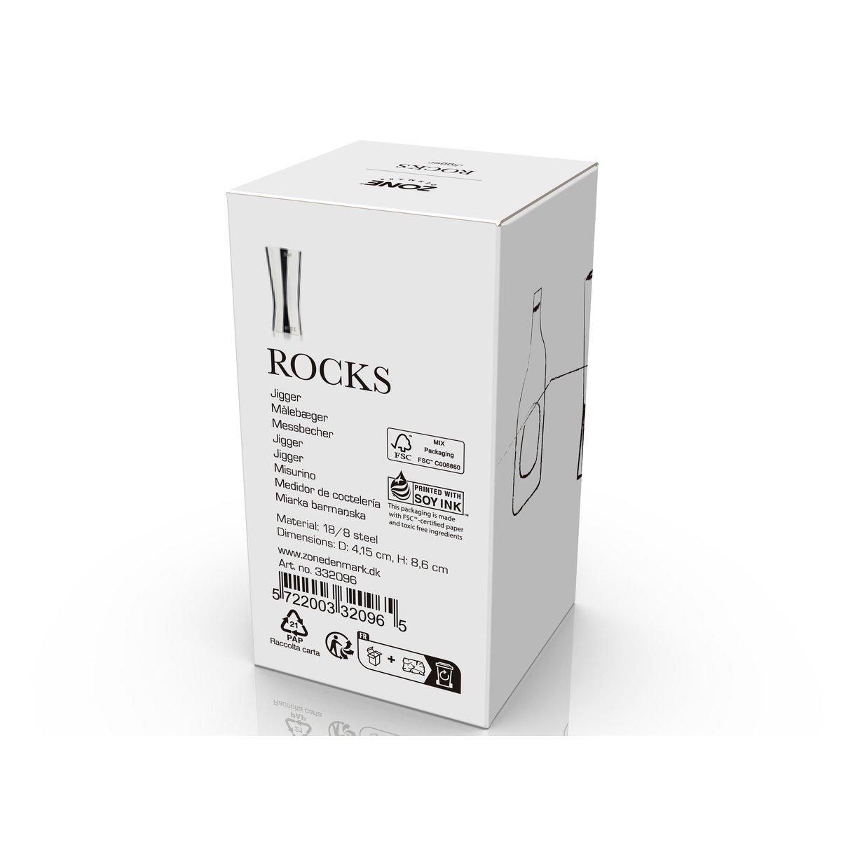 Doseur ROCKS acier poli, ZONE DENMARK