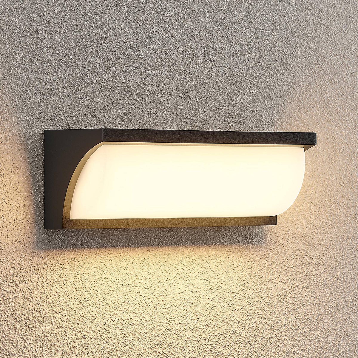 Applique extérieure en aluminium moderneLED anthracite, blanc satiné, LUCANDE