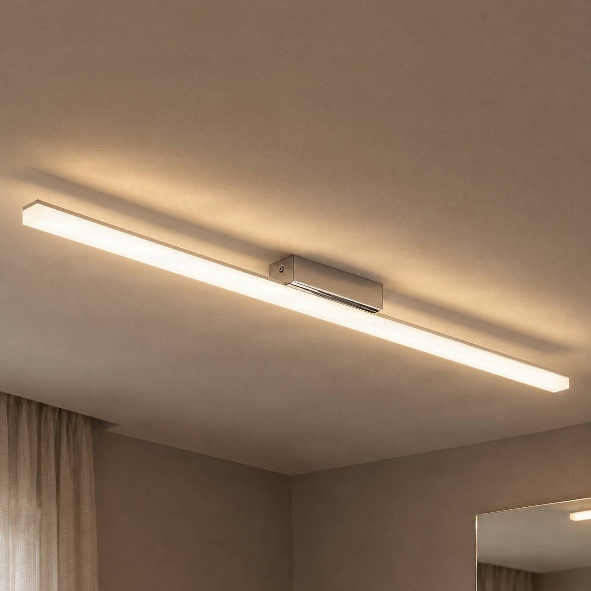 Plafonnier  moderneLED, Levke blanc, chrome, LINDBY