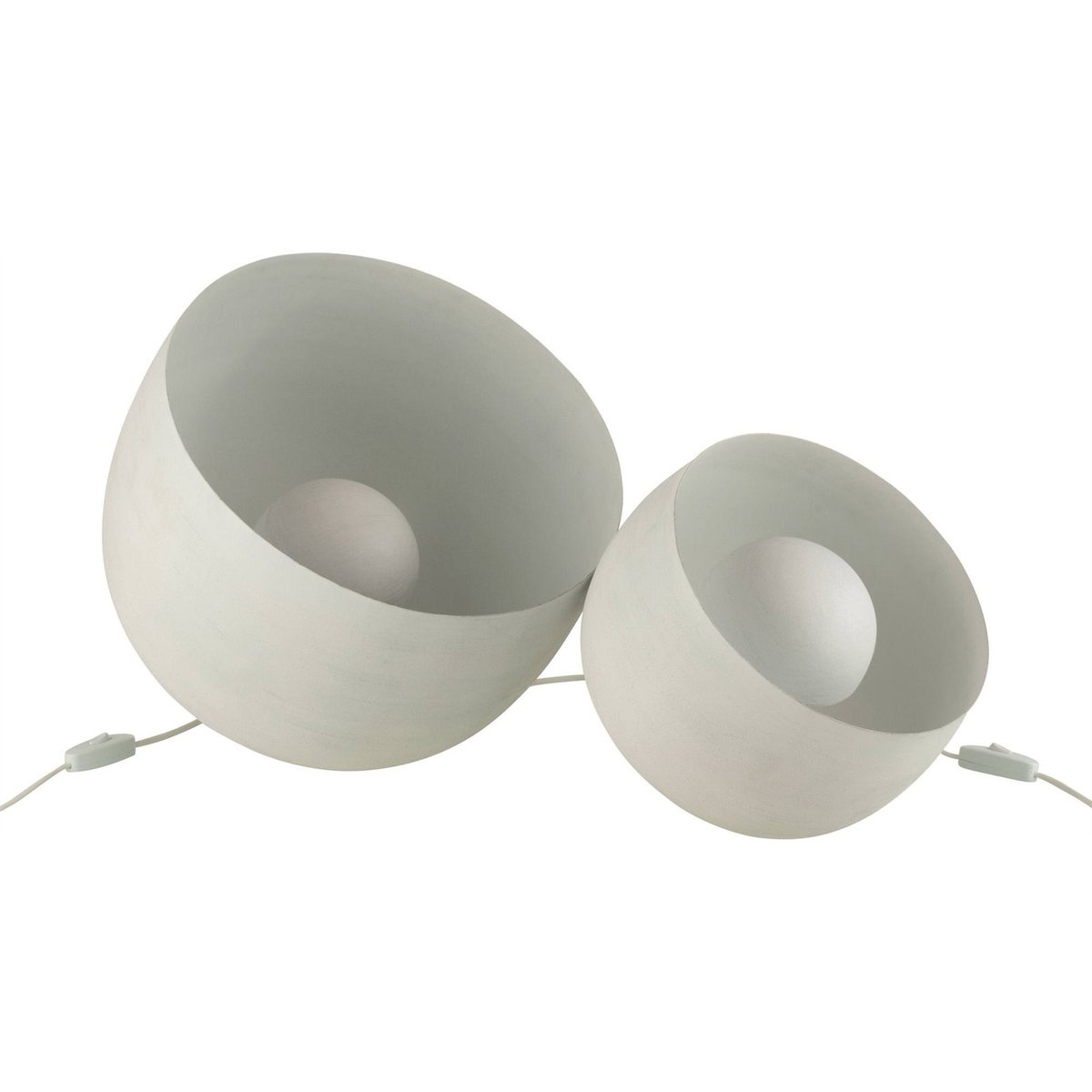 Lampe de chevet ronde en métal blanc mat épuré, RECOLLECTION