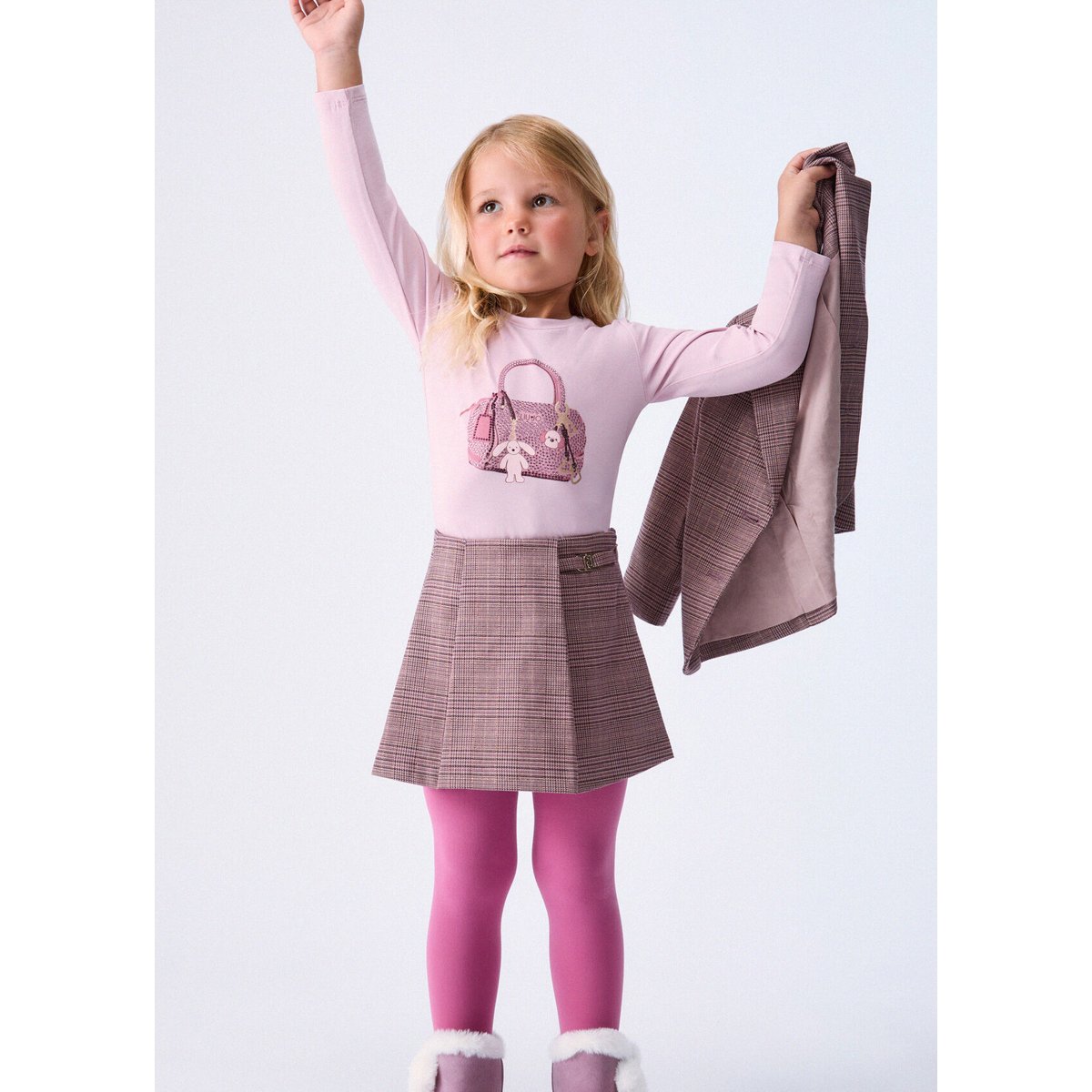 T-shirt à manches longues avec imprimé rose, LIU JO