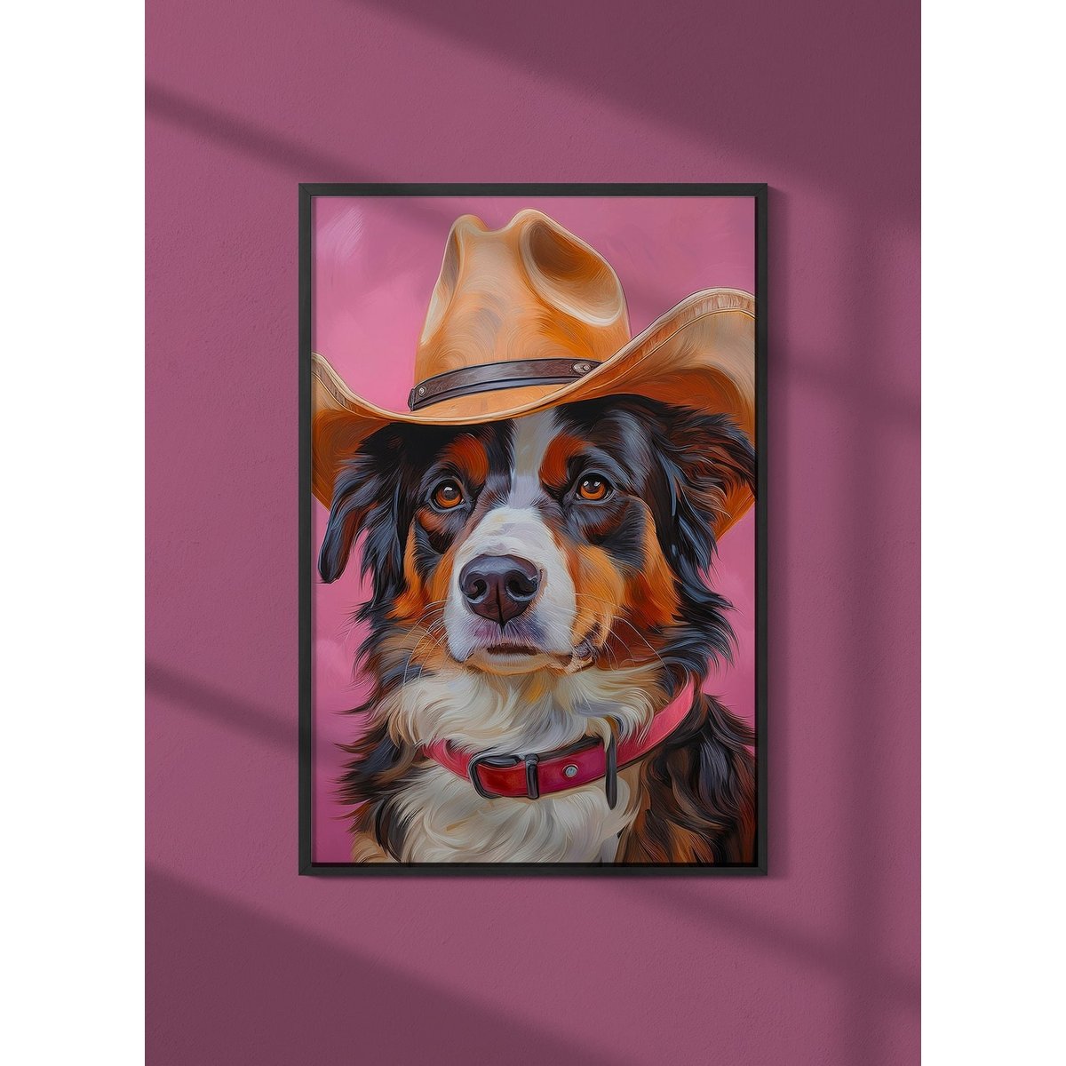 Affiche Chien cowboy pop art blanc, L'AFFICHERIE