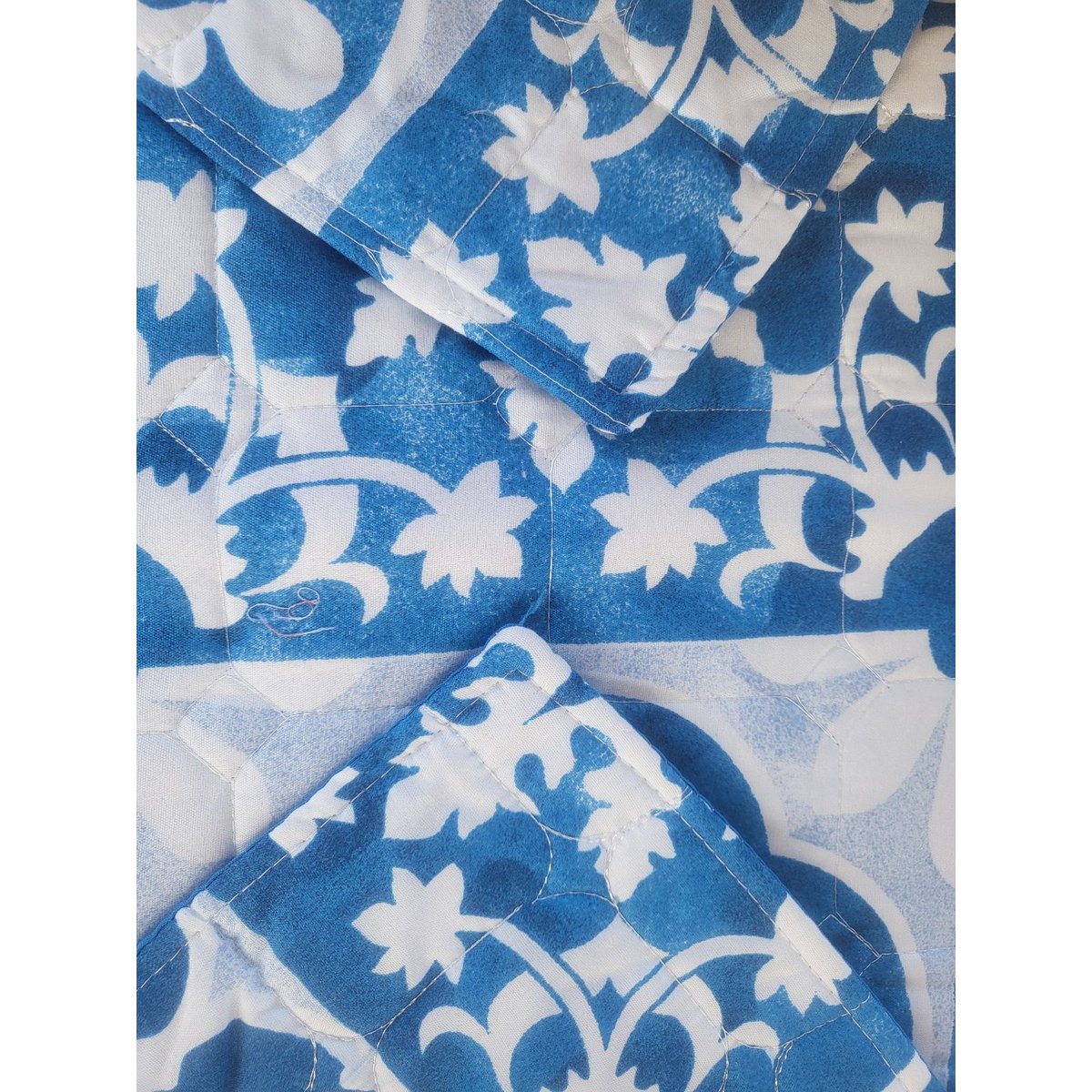 Couvre lit microfibre + taies Persane bleu, EDEN