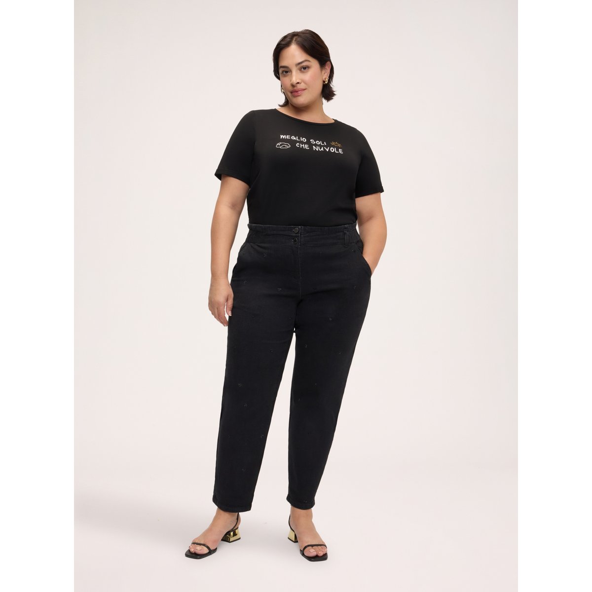 T-shirt avec inscription ironique noir, FIORELLA RUBINO