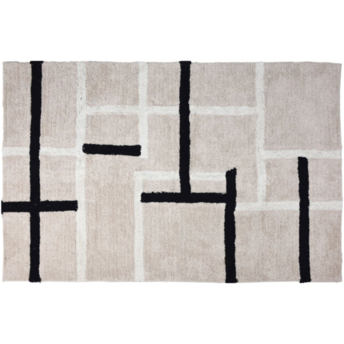Tapis coton design stripes - 120x180cm beige, WADIGA