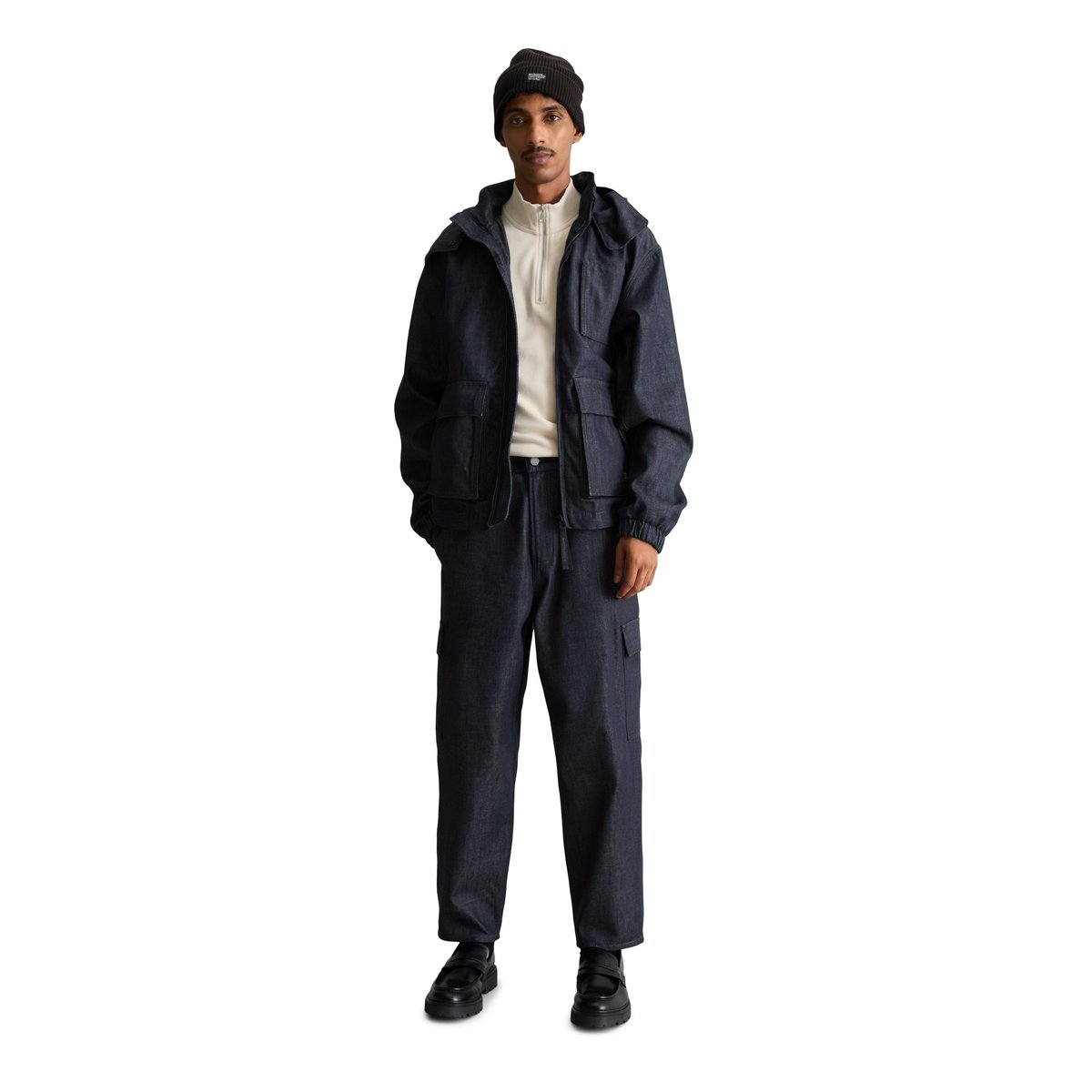 Veste en jean à capuche, coupe regular réalisé avec Orange Fiber bleu, MARC O’POLO DENIM