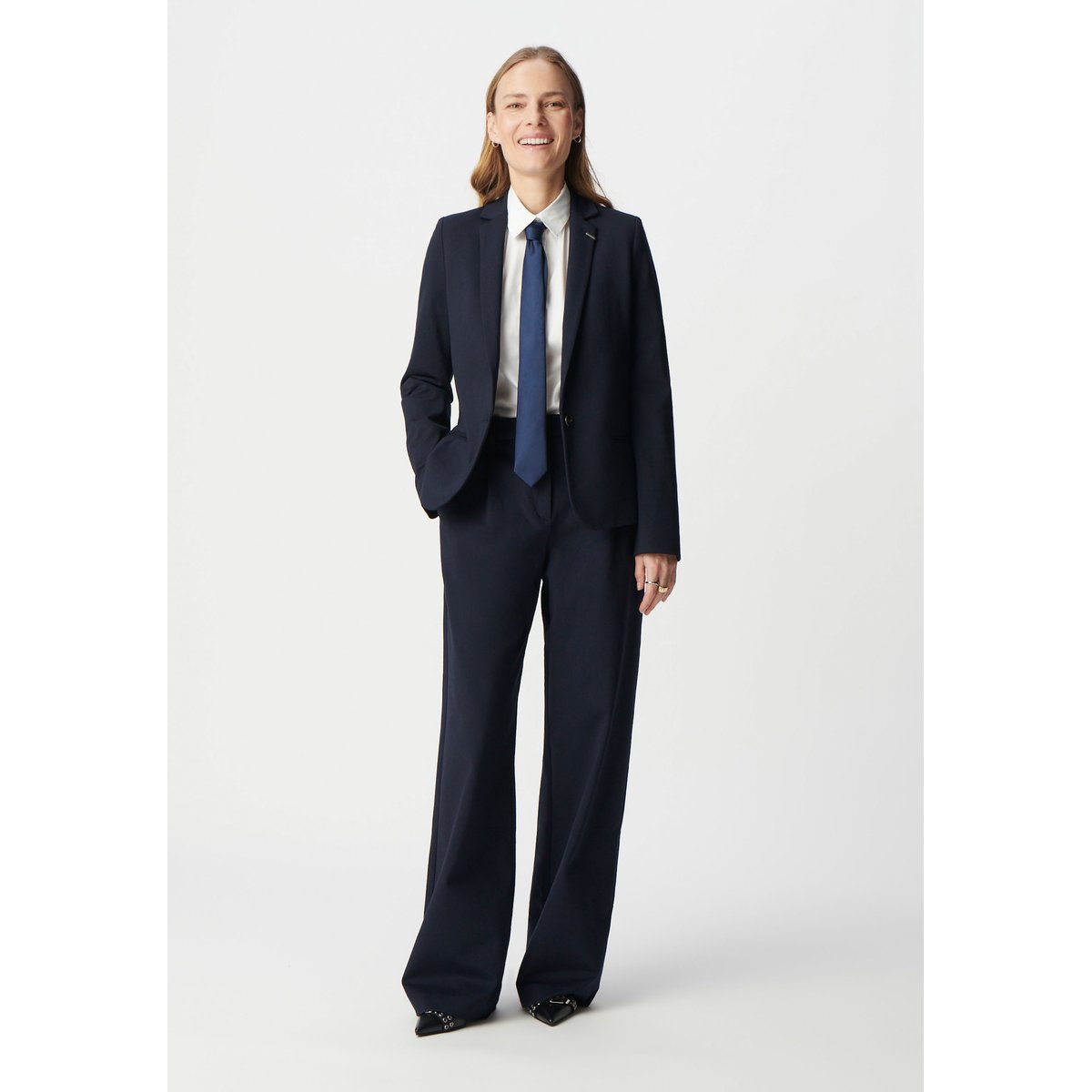 Veste de costume maille Milano BUSINESS COLLECTION bleu marine, IKKS