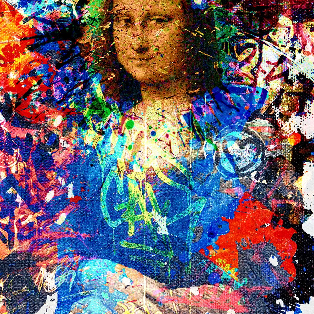Tableau graffiti Affiche illustration joconde tableau alu dibond, HEXOA