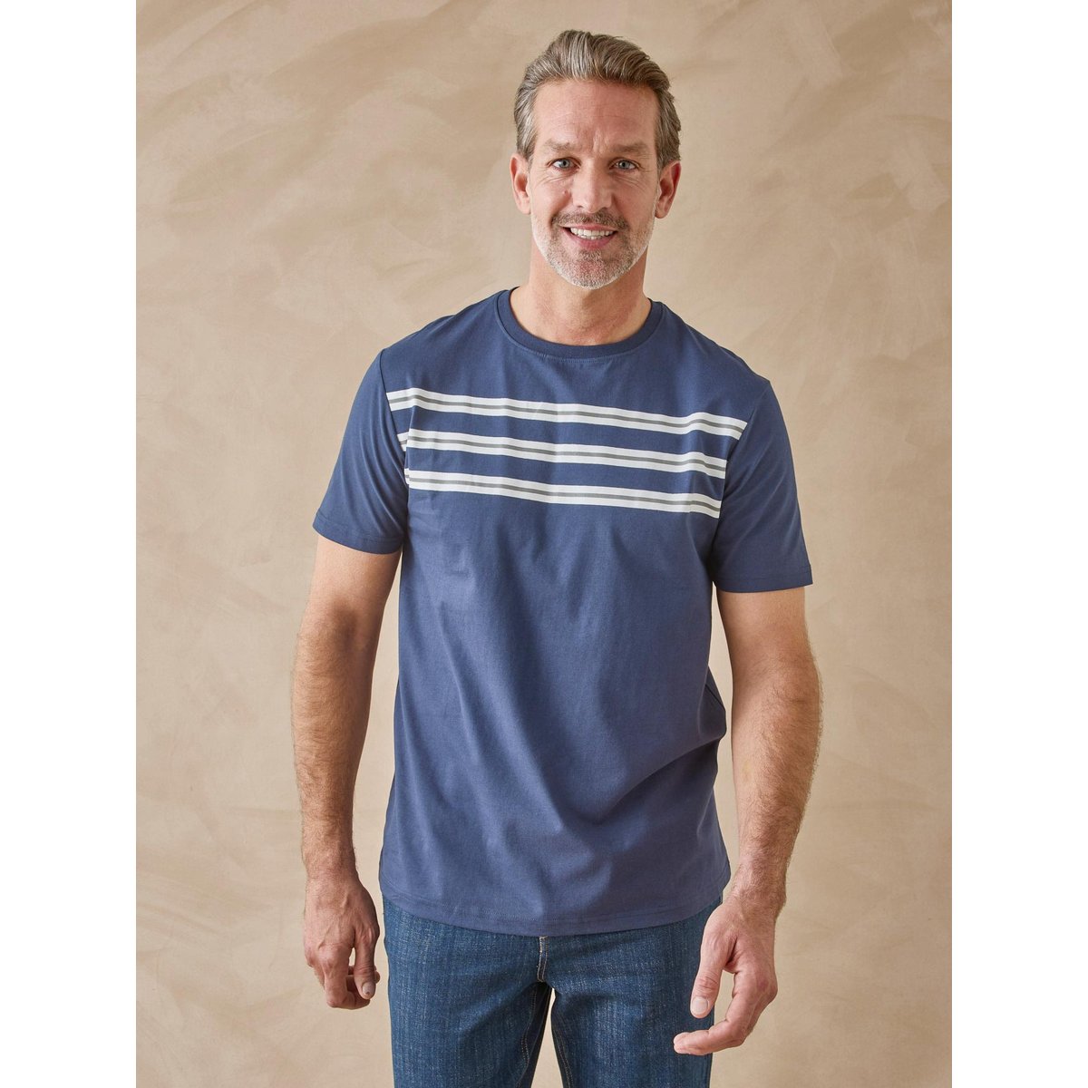 Lot de 2 tee-shirts rayés homme lot bleu, DAXON