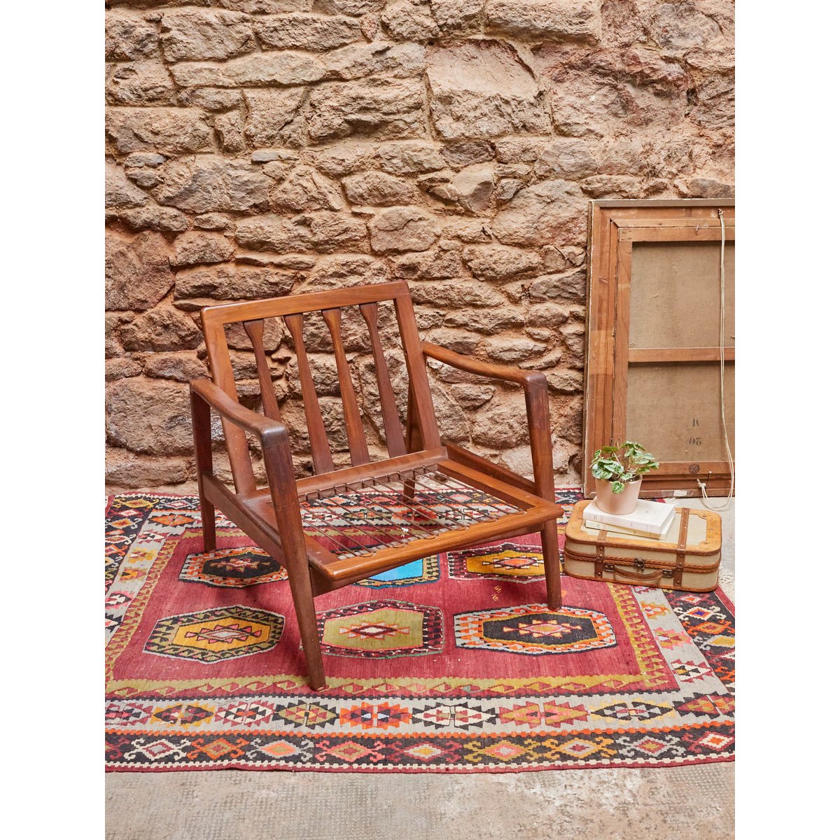 Fauteuil scandinave en palissandre Jakob N°918 - Bon état bois foncé, DEBONGOUT