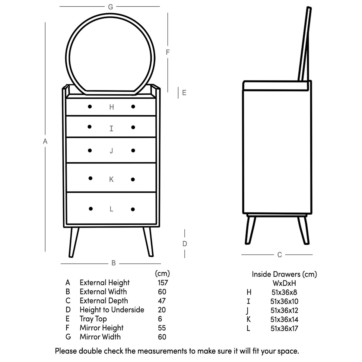 Fresco Mango Wood 5 Drawer Chest Of Drawers light wood, SWOON