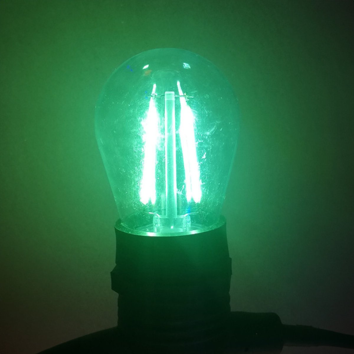 Ampoule filament de couleur vert E27 2W pour guirlande guinguette transparent, MILLUMINE