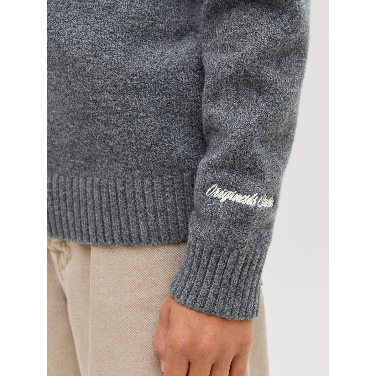 Pull en maille Junior Pull en maille dark grey melange, JACK & JONES JUNIOR