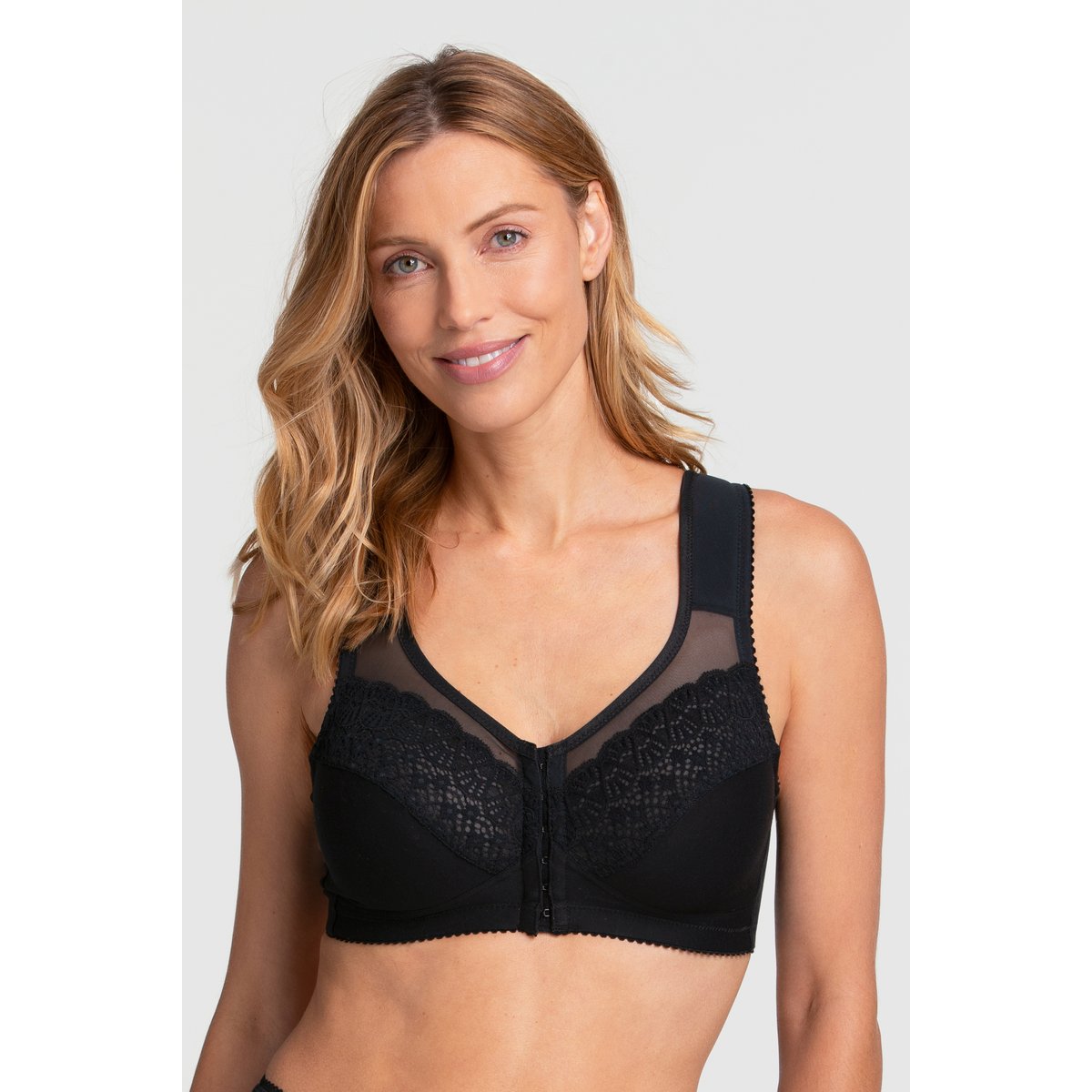 Soutien-gorge fermé devant COTTON EASE noir, MISS MARY OF SWEDEN