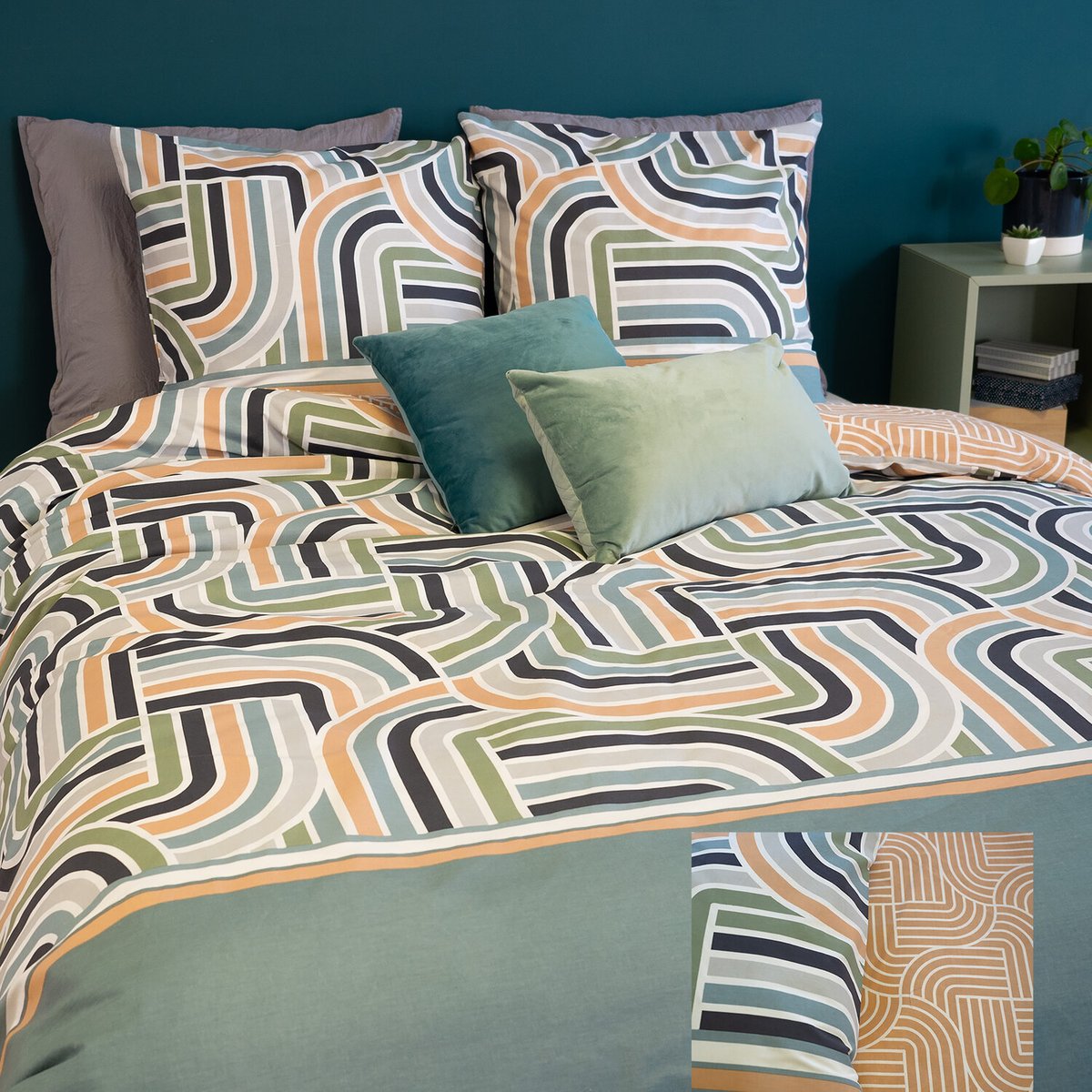 Parure de couette better coton bci loute vert, C DESIGN HOME TEXTILE