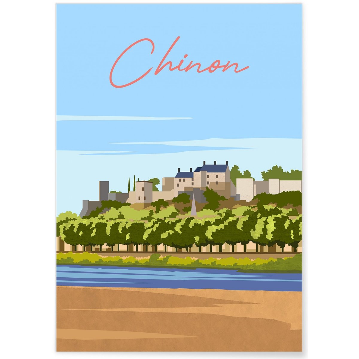 Affiche ville Chinon blanc, L'AFFICHERIE