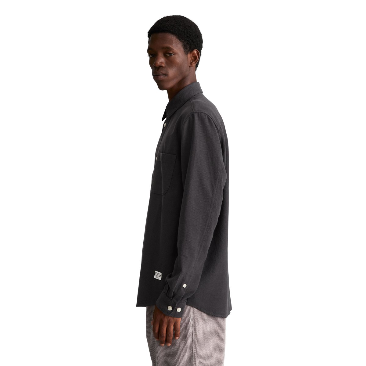 Chemise coupe classique en twill de coton bio doux noir, MARC O’POLO DENIM