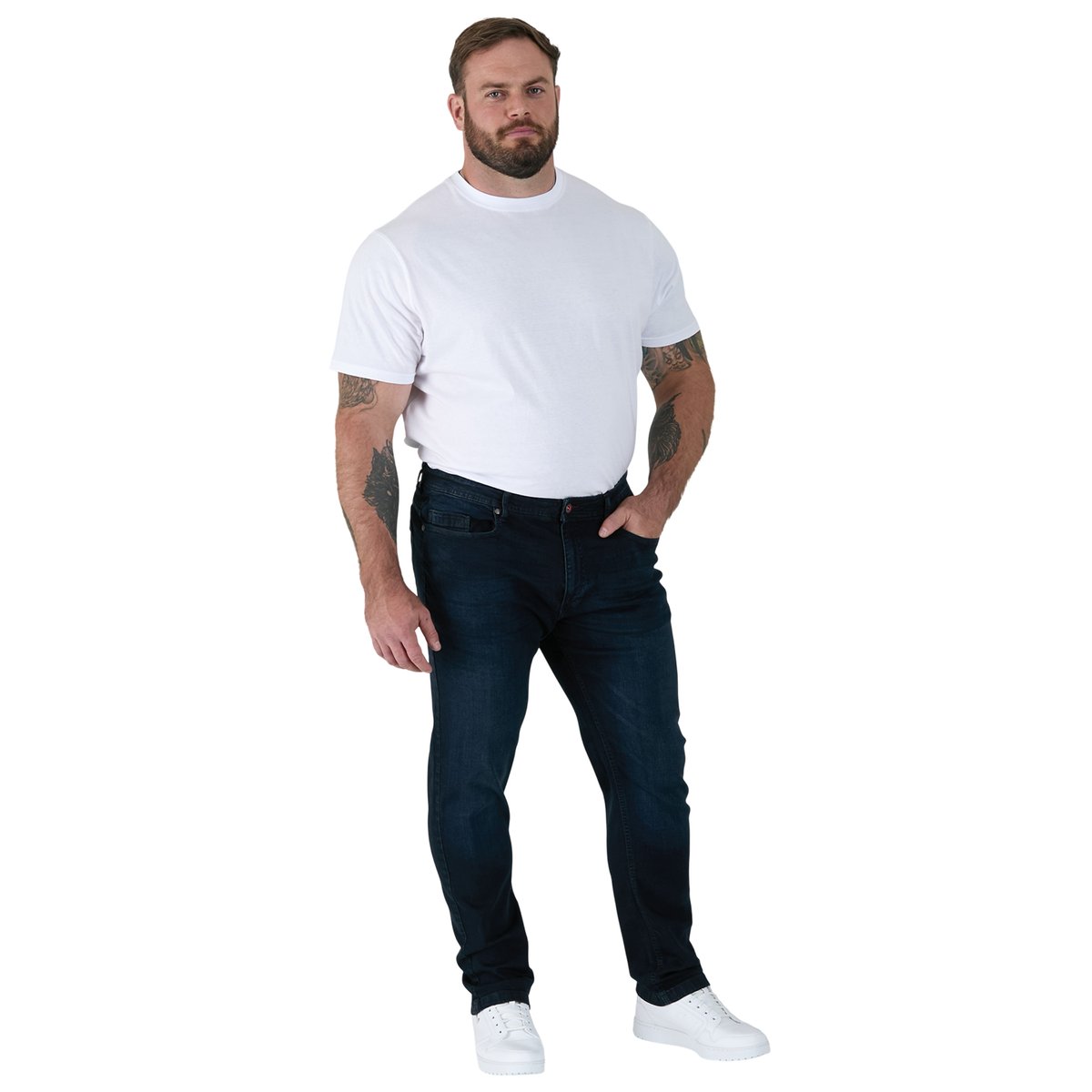 Jean effilé grande taille DANIEL bleu noir, DUKE